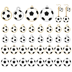 Mixed Color 40Pcs 4 Styles Zinc Alloy Pendants, Football Charms, with Enamel, Mixed Color, 21.5~28x17~25x1.5mm, Hole: 1.6~2.5mm, 10pcs/style