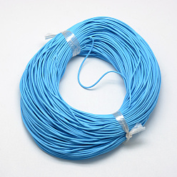 Deep Sky Blue Spray Painted Cowhide Leather Cords, Deep Sky Blue, 2.0mm, about 100yards/bundle(300 feet/bundle)