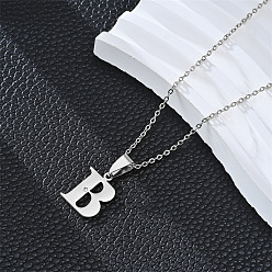 Letter B 201 ожерелья с подвесками из нержавеющей стали и стразами, цвет нержавеющей стали, не тускнеет, В письме, 19.69 дюйм (50 см)