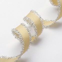 Champagner gelb Ausgefranste Ripsbänder aus Polyester, mit Fransen Quaste, Champagner gelb, 5/8 Zoll (16 mm), ungefähr 100 Yards / Rolle (91.44 m / Rolle)