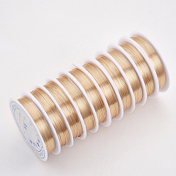 Light Gold Round Copper Jewelry Wire, Long-Lasting Plated, Light Gold, 24 Gauge, 0.5mm, about 20.34 Feet(6.2m)/roll