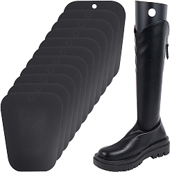 Черный Пластиковые вставки для формовки ботинок, сапоги высокая поддержка, случайные узоры или отсутствие узора, трапециевидные, чёрные, 320x255x0.6 мм, отверстие : 20 мм, 12 шт / комплект