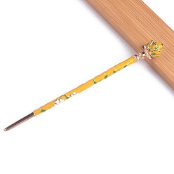 Золотистый Палочки для волос в виде цветов из эмали из сплава, аксессуары для волос для женщин и девочек, золотые, 180 мм