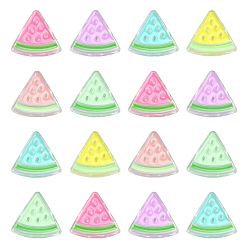 (52) Непрозрачная лаванда 35шт 7 цвета смолы эмали бусины, прозрачный, ломтик арбуза, разноцветные, 24x26x9 мм, отверстие : 3.5 мм, 5 шт / цвет