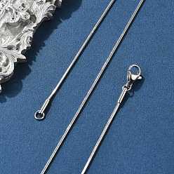 Нержавеющая Сталь Цвет Не тускнеет 304 квадратные цепочки-змейки из нержавеющей стали, с карабин-лобстерами , цвет нержавеющей стали, 17.7 дюйм (45 см), 1 мм