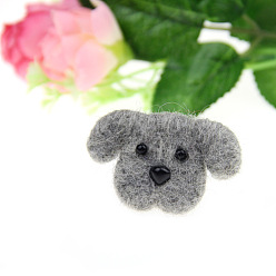 Темно-Серый Кабошоны из шерстяного войлока, собака, темно-серый, 36x58 мм