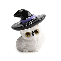 Сова Статуэтки из смолы на Хэллоуин для украшения рабочего стола в домашнем офисе, сова, 22x20x19.5 мм