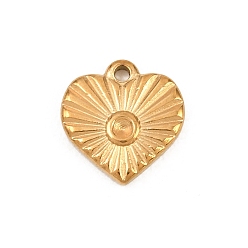 Золотой 304 Настройки горный хрусталь из нержавеющей стали кулон, фактурные подвески в виде сердечек, золотые, 12x11.5x2 мм, отверстие : 1.4 мм, пригодный для стразов 1.4 мм