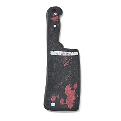 Negro Colgantes grandes de acrílico de halloween, amuletos de cuchillos de cocina, negro, 51x16x2.5 mm, agujero: 1.2 mm