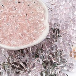 Pink Стеклянные бусины прозрачных цветов, круглые, розовые, 8x7.5 мм, отверстие : 1.6 мм, Около 681 шт / фунт