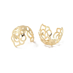 Настоящее золото 14K Покрытие стойки из латуни, 3-лепесток, долговечный, реальный 14 k позолоченный, 16.4x11.8 мм, отверстие : 1.2 мм