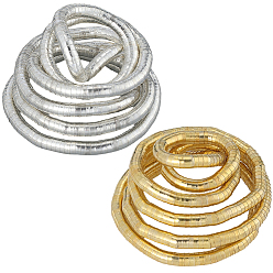 Золотой & Серебряный 2шт. 2 цвета, круглые цепочки-змейки из цинкового сплава для женщин, золотой и серебряный, 35.43 дюйм (90 см), 6 мм, 1 шт / цвет