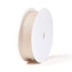 Желтая Старая Ткань  Блестящая атласная лента из полиэстера, для подарочной упаковки, старое кружево, 1 дюйм (26 мм), около 20.00 ярдов (18.29 м) / рулон