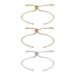 (52) Непрозрачная лаванда 3 шт 3 цвета латунная коробка цепь слайдер браслет изготовление, с кристально горный хрусталь, долговечный, без кадмия и без свинца, стойки покрытие, разноцветные, длина одной цепи: около 115~120 мм, 1 шт / цвет