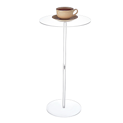 Clear Acrylic Adjustable Round Side Table, Clear, 300x600mm