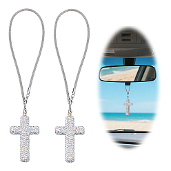 Кристалл 2шт. подвески из нержавеющей стали со стразами, крестик, кристалл, 313 мм