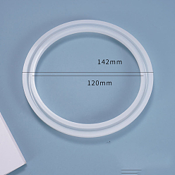 Белый Силиконовые формы для браслетов, формы для литья смолы, для уф-смолы, изготовление изделий из эпоксидной смолы, круглые кольца, белые, 142x12 мм, внутренний диаметр: 120 мм