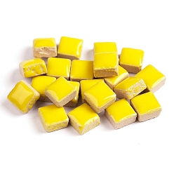 Желтый Мозаичная плитка из фарфора квадратной формы, для поделок из мозаики своими руками, рамки для картин и многое другое, желтые, 10x10 мм, о 205 шт / комплект