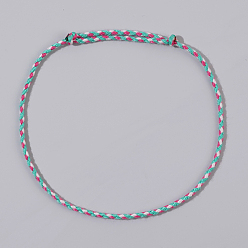 Turquoise Summer Beach Adjustable Braided Cotton Cord Anklets for Men Women, Turquoise, 12-5/8 inch(320mm)