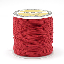 Red Polyester Cords, Red, 0.8mm, about 131.23~142.16 yards(120~130m)/roll