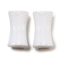 White Opaque Acrylic European Beads, Large Hole Beads, Column, White, 18x10.5x10.5mm, Hole: 6mm, about 510pcs/500g