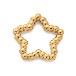 Звезда 304 витые соединительные кольца из нержавеющей стали, реальный 18 k позолоченный, звезда, 7x7x1 мм, внутренний диаметр: 4.5x3.5 мм