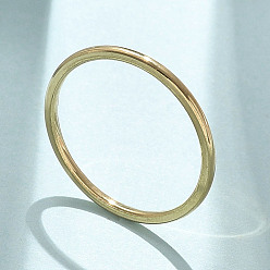 Золотой 304 кольца плоские из нержавеющей стали, ионное покрытие (ip), золотые, 1 мм, размер США 7 1/4 (17.5 мм)
