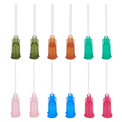 Mixed Color Plastic Fluid Precision Blunt Needle Dispense Tips, Mixed Color, 42.5x7.7mm, Pin: 0.7~1.6mm, 144pcs/box