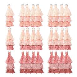 (52) Непрозрачная лаванда 6 шт 3 цвета полиэстер кисточка большие подвески украшения, с фурнитурой платина железная, разноцветные, 55~63x18~25 мм, отверстие : 6 мм, 2 шт / цвет