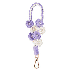 Лиловый Подвески в виде цветов, сплетенные вручную, с поворотными застежками сплава, сирень, 205x32 мм