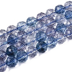 Светлый Стально-синий К 9 нити стеклянных бусин, имитация драгоценных камней, круглые, граненые, светло-стальной синий, 7~8 мм, отверстие : 1.2 мм, около 50 шт / нитка, 14.37 дюйм (36.5 см)