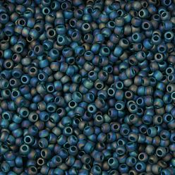 (167BDF) Transparent AB Frost Teal TOHO Round Seed Beads, Japanese Seed Beads, (167BDF) Transparent AB Frost Teal, 8/0, 3mm, Hole: 1mm, about 222pcs/bottle, 10g/bottle