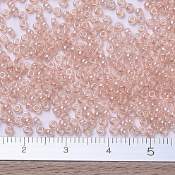 (RR369) Peach Luster MIYUKI Round Rocailles Beads, Japanese Seed Beads, (RR369) Peach Luster, 11/0, 2x1.3mm, Hole: 0.8mm, about 1100pcs/bottle, 10g/bottle