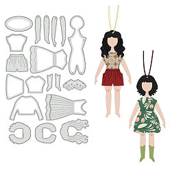 Doll Углеродистая сталь разрезает трафареты, для diy scrapbooking, Фотоальбом, декоративная бумага для тиснения, кукла, 158x103x0.8 мм