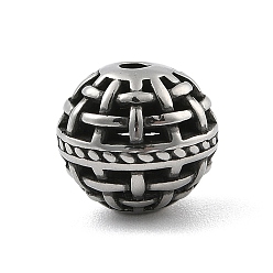 Античное Серебро 304 из нержавеющей стали полые шарики, круглые, античное серебро, 10.5x9.5 мм, отверстие : 1.8 мм