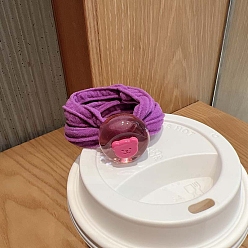 Средняя Орхидея Связей ткани волос, аксессуары для волос для женщин и девочек, плоские круглые с медведем, средне орхидеи, 140 мм