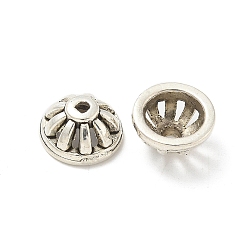 Античное Серебро Сплавочные овальные бусины тибетского стиля , без кадмия и без свинца, античное серебро, 10x5 мм, отверстие : 1.4 мм