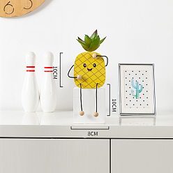 Ананас Украшения из искусственного алоэ, с деревянным держателем в форме фруктов, узор ананаса, 80x200 мм