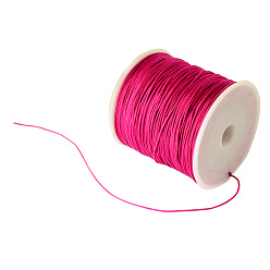 Camellia Braided Nylon Thread, Chinese Knotting Cord Beading Cord for Beading Jewelry Making, Camellia, 0.8mm, about 100yards/roll