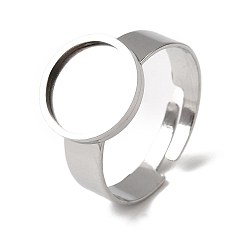 Нержавеющая Сталь Цвет 304 регулируемые кольцевые компоненты из нержавеющей стали, настройки круглого кольца, цвет нержавеющей стали, лоток : 10.5 мм, 12 мм, внутренний диаметр: 18 мм