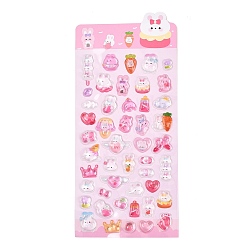 Кролик Объемные наклейки для домашних животных, мультфильм наклейки, внутри — изображение, нанесенное эпоксидной смолой., кролик, 3 мм