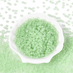 Темный Морско-зеленый Прозрачные матовые цветные стеклянные бусины, пончик, темно-зеленый, 4.1x2.2~2.8 мм, отверстие : 1~1.2 мм, Около 9000 шт / фунт