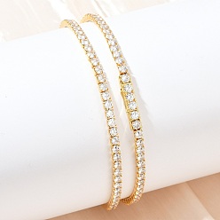 Настоящее золото 18K 925 теннисные ожерелья из стерлингового серебра с кристаллами кубического циркония для женщин, реальный 18 k позолоченный, шириной 3 мм , 17.76 дюйм (45.1 см)