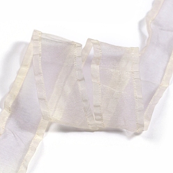 Old Lace 10 Yards Polyester Ruffled Ribbons, for Clothing Ornament, Old Lace, 1 inch(25mm)