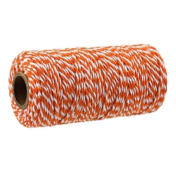 Orange Zweifarbige Baumwollfäden, Makramee-Schnur, dekorative Schnurfäden, für DIY, Geschenkverpackung und Schmuckherstellung, orange, 2 mm, ca. 109.36 Yards (100 m)/Rolle