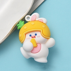 Золотистый Пластиковые подвески из пвх, кролик, золотые, 46x37 мм