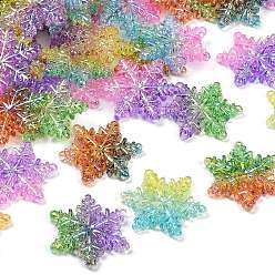 (52) Непрозрачная лаванда Двухцветный прозрачный акриловый компонент Chamdelier ссылки, Рождественские снежинки, разноцветные, 46.5x41x6 мм, отверстие : 2 мм