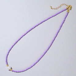 Лиловый Ожерелья из искусственного жемчуга и стеклянных бусин для женщин, элегантные украшения для ключицы, сирень