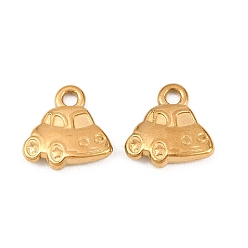 Автомобиль 304 прелести нержавеющей стали, золотые, автомобиль, 13.5x13x3 мм, отверстие : 1.8 мм