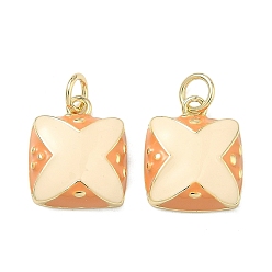 Настоящее золото 18K Латунь эмаль подвески, хлебные чары, долговечный, стойки покрытие, без свинца и без кадмия, реальный 18 k позолоченный, 14.5x12x3.5 мм, Перейти кольцо: 5x1 мм, внутренний диаметр: 3.5 мм